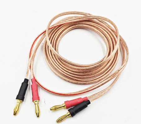 Şeffaf 14 Gauge Banana Kablosu Bi-Kablosu Bi-Amp HiFi Etraf Ses 99.9% OFC Bakır