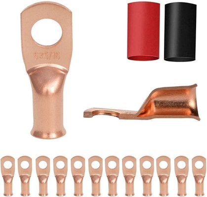 1/0 AWG Tünelmiş Bakır Lugs Ring Terminals Connectors With Heat Shrink