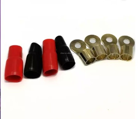 1/0 AWG Tünelmiş Bakır Lugs Ring Terminals Connectors With Heat Shrink