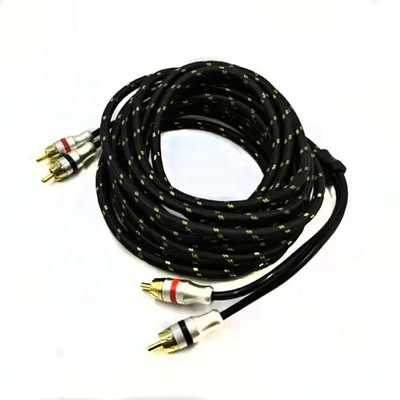 5.5mm Dış Diametresi PVC Ceketli Araba Ses RCA Kablosu 2M-2M Yüksek Performans için