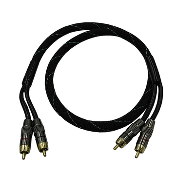 5.5mm Dış Diametresi PVC Ceketli Araba Ses RCA Kablosu 2M-2M Yüksek Performans için