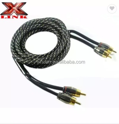 Audiophile Twisted Pair OFC Araç Ses Bağlantısı RCA Kablosu 10m Yumuşak PVC Ceketli
