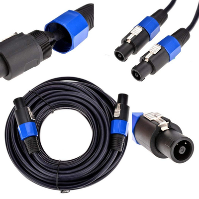 Twist Lock 2 Dirigent Hoparlör Kablosu Profesyonel 50FT Uzunluk Ses Uygulamaları için