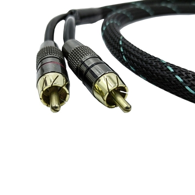 Erkekten Erkeğe 2 RCA Kablosu Nylon örgülü Genişletilebilir Koltuk 9.5mm Dış Diametresi