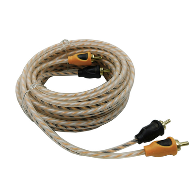 Turuncu yalıtım 5.2 metre 17 fit bükülmüş RCA kablosu AV esnek araba sesleri için