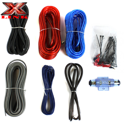 PVC Ceket 0 4 8 10awg Gauge Otomobil Amp Amplifier Kablolama Kiti RCA Bağlantı Tipi