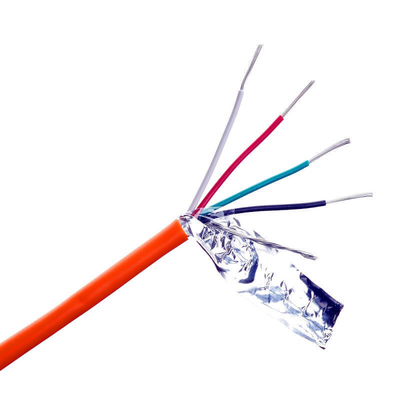 Güvenlik sistemleri için PVC yalıtılmış bakır çok çekirdekli 4 çekirdekli 24AWG yangın alarm kablosu