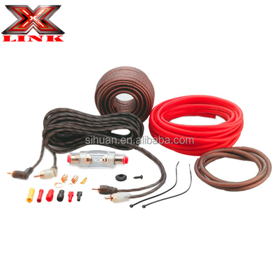 Yumuşak PVC Ceket 2000 Watt 0GA Amp Ses Performansı Kablolama Kiti