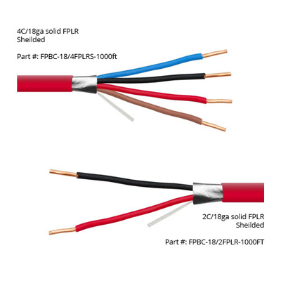 14 16 AWG 2/C 4/C Katı %100 Bakır EWCS FPLP Plenum Rated Shielded Fire Alarm Cable