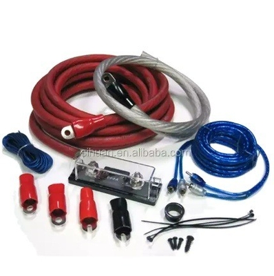 8 Ga Ofc CCA 100% Erkek-Erkek Araç Hoparlörü Ses Kablosu Güçlendirici Subwoofer Kurulum Kütesi Dirigent Çıplak Bakır Siyah/Mavi/Kırmızı
