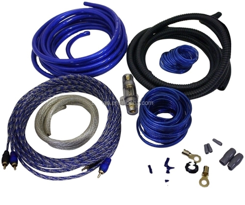 8 Ga Ofc CCA 100% Erkek-Erkek Araç Hoparlörü Ses Kablosu Güçlendirici Subwoofer Kurulum Kütesi Dirigent Çıplak Bakır Siyah/Mavi/Kırmızı