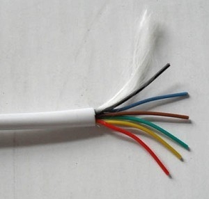 Güçlü PVC yalıtılmış bakır iletken yangın alarm sistemi Kırmızı ceket 2 çekirdek alarm kablosu