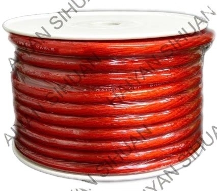 SAE J1128 Standart 8AWG Şeffaf Kırmızı Araç Ses Gücü Kablosu ISO9001 Sertifikasıyla
