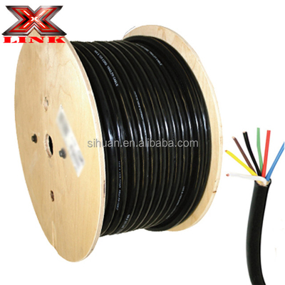Endüstriyel 7 Kondüktör Taşıma Kablosu 10-12-14 AWG GPT Yumuşak PVC Ceket Renk Kodlu Teller
