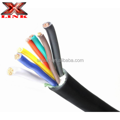 Endüstriyel 7 Kondüktör Taşıma Kablosu 10-12-14 AWG GPT Yumuşak PVC Ceket Renk Kodlu Teller