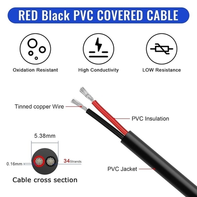 18AWG 2 iletken 20AWG 3 iletken Elektrik Tel Yapraklı PVC Tintalı Bakır Tel
