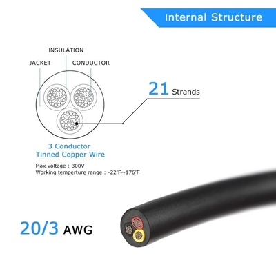 18AWG 2 iletken 20AWG 3 iletken Elektrik Tel Yapraklı PVC Tintalı Bakır Tel