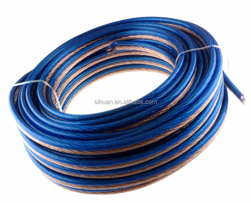 Açık esnek araba sesli hoparlör kablosu Şeffaf PVC ceket 14 Awg