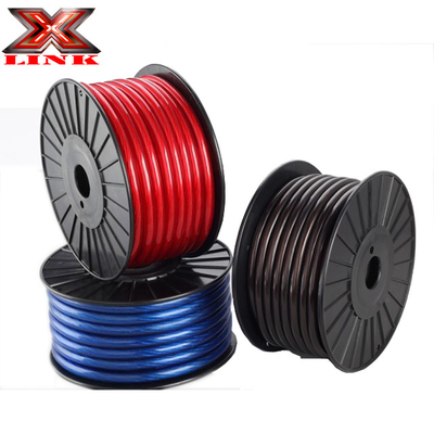 Yumuşak PVC Ceket Düşük Voltajlı Otomobiller 0 2 4 6 8 AWG Ölçüm yalıtım malzemesi PVC Otomobil Ses Alt Seslendirici Güç Kablosu