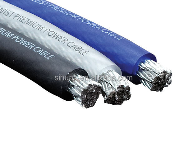 Suya dayanıklı konserve OFC 4 AWG Performans için büyük boyutlu 1/0 ölçümlü araba ses gücü kablosu