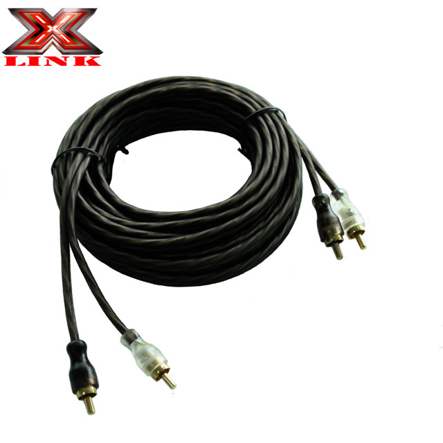 Altın kaplama 2 RCA ses kablosu erkekten erkeğe Stereo hoparlörü veya subwoofer konektörü türü Hiç