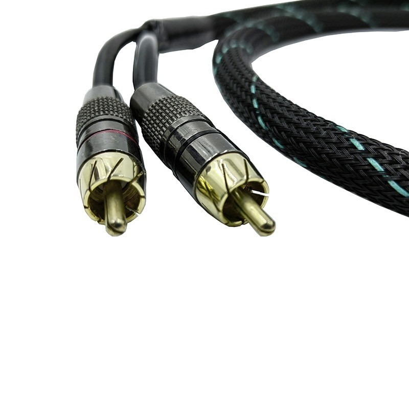 Erkekten Erkeğe 2 RCA Kablosu Nylon örgülü Genişletilebilir Koltuk 9.5mm Dış Diametresi