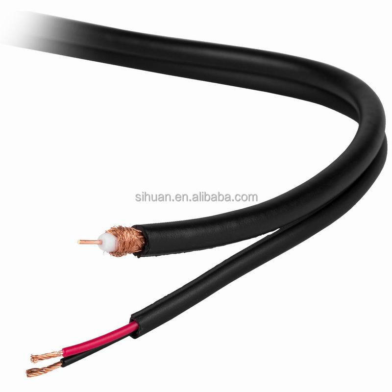 20 AWG Katı Bakır RG-59 BNC Bağlantısı ve 18/2 Güç Kablosu ile Koaksiyel CCTV Kablo