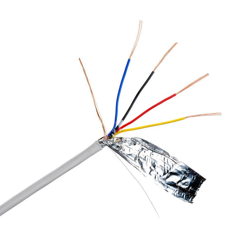 Güvenlik sistemleri için PVC yalıtılmış bakır çok çekirdekli 4 çekirdekli 24AWG yangın alarm kablosu