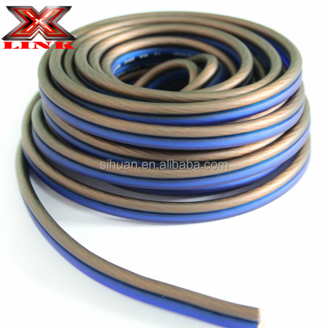 Yumuşak PVC Ceket Süper Flex Mavi / Siyah Hoparlör Kablosu
