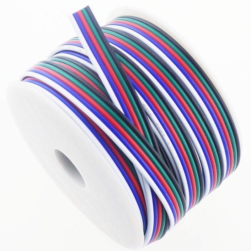 LED kurdele için esnek tel uzatma kablosu 1618 ölçümlü PVC ceket RGBW RGB 3pin 4pin