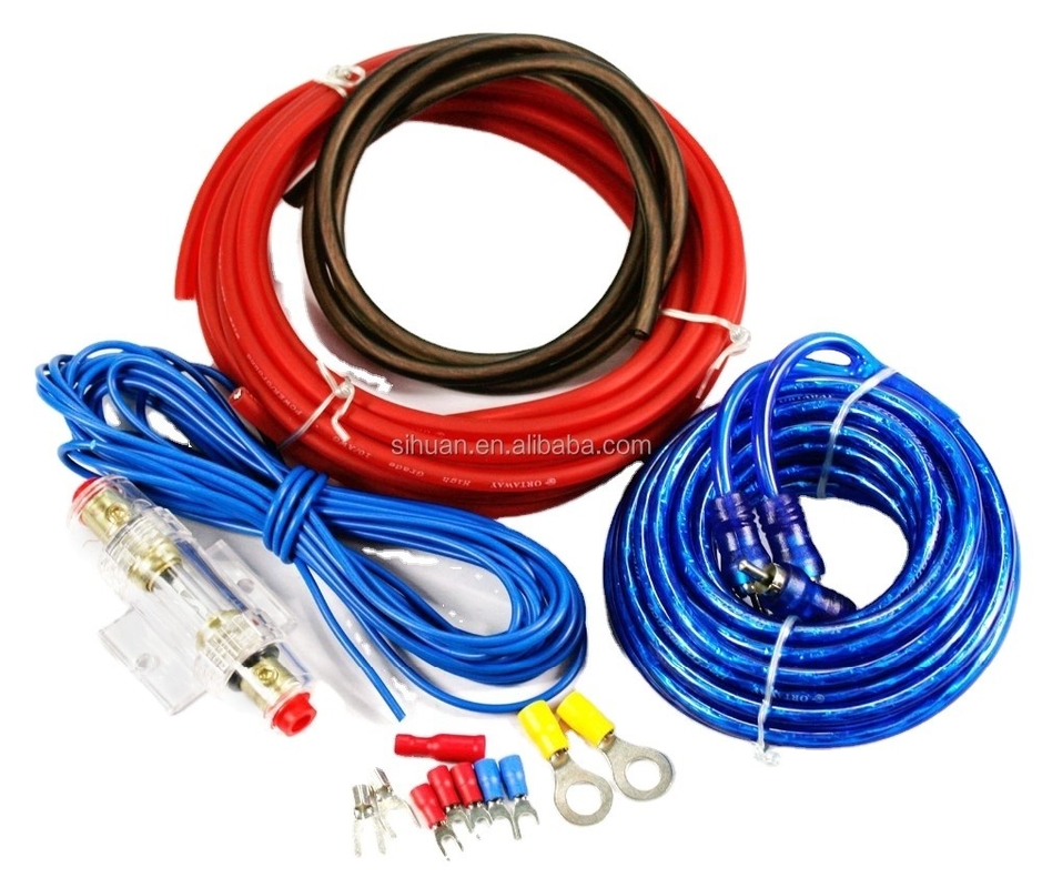 Alüminyum kaplı çelik iletken 4 kalibreli OFC Yüksek Akımlı Amp/subwoofer kablolama seti