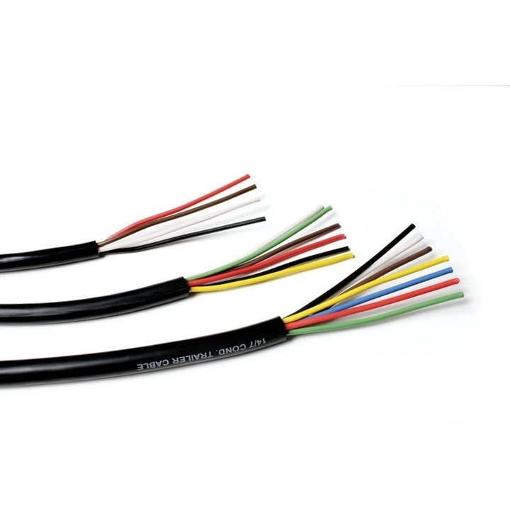 Endüstriyel 7 Kondüktör Taşıma Kablosu 10-12-14 AWG GPT Yumuşak PVC Ceket Renk Kodlu Teller