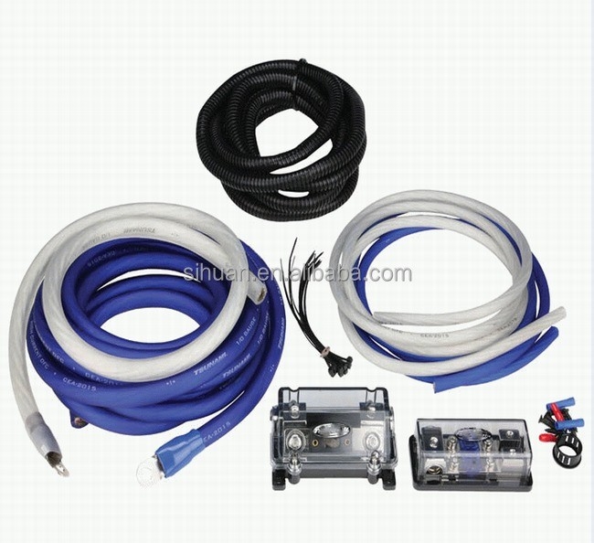 OFC Kondüktör 0 2 4 6 8 AWG Gauge GA Speaker Sistemi için Araba Ses Kablosu Kit