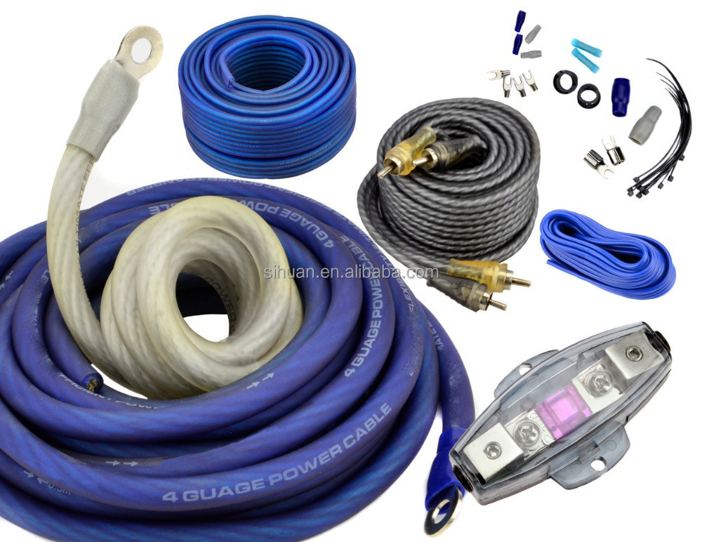 Düşük Voltajlı Araba Amplifier Kablolama İzolasyon Malzemesi PVC ile Araba Subwoofer Amp Kit