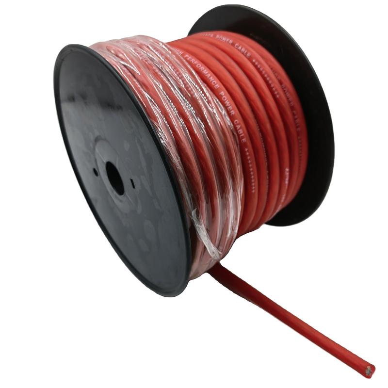 Araba Ses Gücü Kablosu 1/0 AWG GA Gauge Araç Zemini için Esnek Şeffaf PVC Ceket