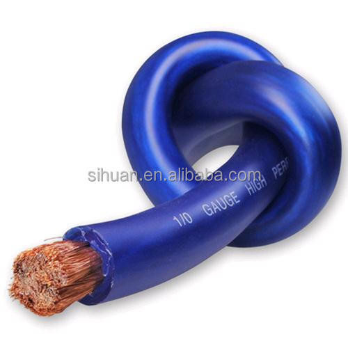 Esnek PVC Ceket Güç Kablosu Süper Esnek Herhangi Bir Renk 1/0 AWG Araç Ses Pilleri için